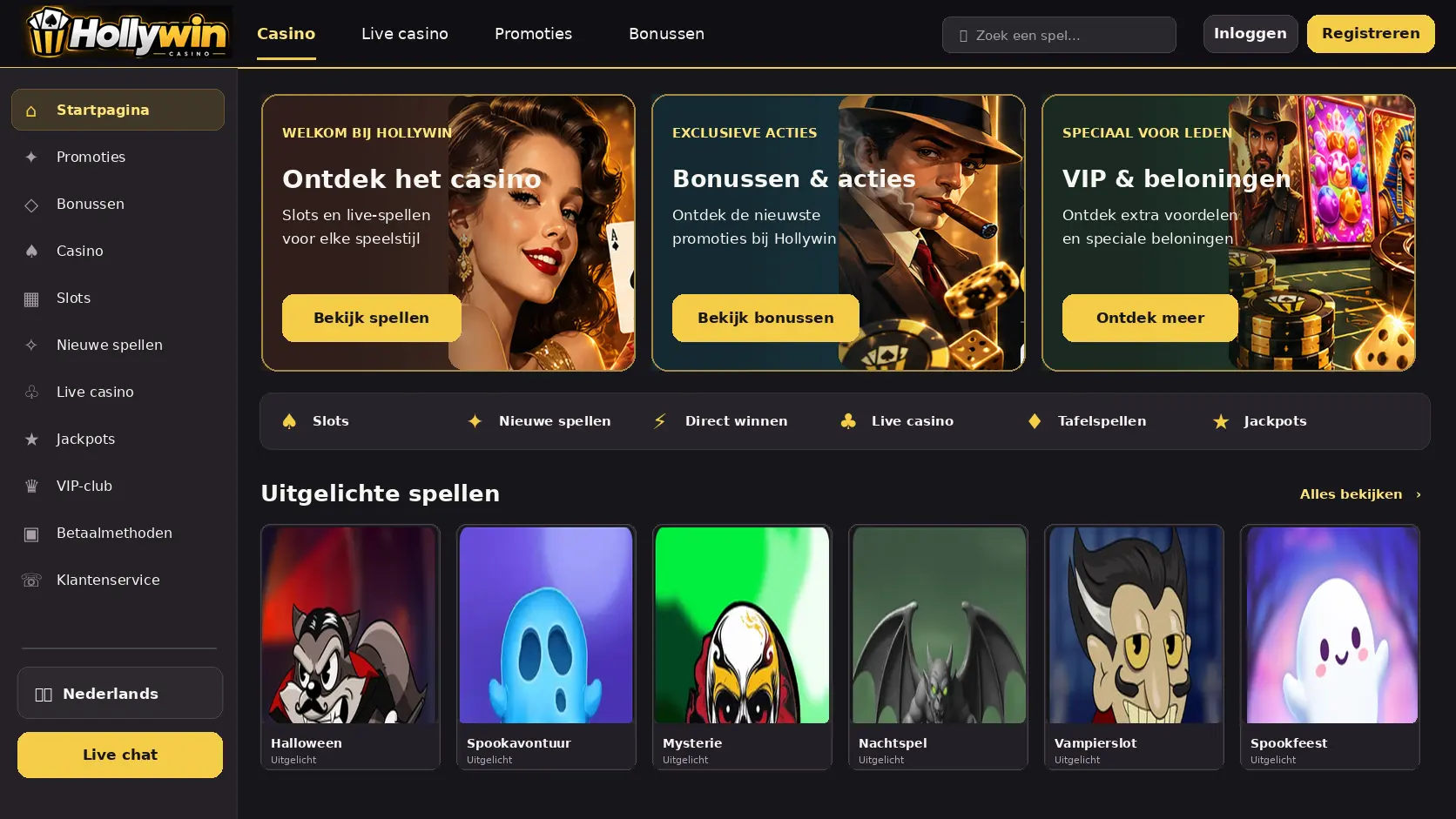 Hollywin Casino Review Nederland: Games, Platform en Betalen image 1